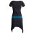 Vishes Einfaches Zipfelkleid mit kurzen Ärmeln aus Biobaumwolle schwarz-türkis 36/38