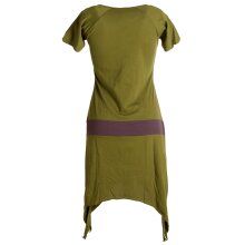 Vishes Einfaches Zipfelkleid mit kurzen Ärmeln aus Biobaumwolle olive 48