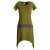 Vishes Einfaches Zipfelkleid mit kurzen Ärmeln aus Biobaumwolle olive 48