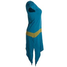 Vishes Einfaches Zipfelkleid mit kurzen Ärmeln aus Biobaumwolle türkis 32/34