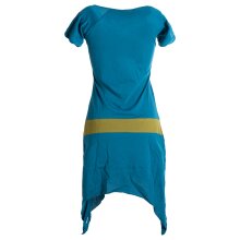 Vishes Einfaches Zipfelkleid mit kurzen Ärmeln aus Biobaumwolle türkis 48