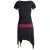 Vishes Einfaches Zipfelkleid mit kurzen Ärmeln aus Biobaumwolle schwarz-dunkelrot 42