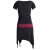 Vishes Einfaches Zipfelkleid mit kurzen Ärmeln aus Biobaumwolle schwarz-dunkelrot 48