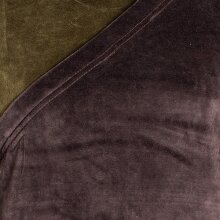 Vishes Asymmetrisches Lagenlook Samtkleid zum Schnüren mit Zipfeln und langen Ärmeln braun-olive 42