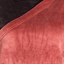 Vishes Asymmetrisches Lagenlook Samtkleid zum Schnüren mit Zipfeln und langen Ärmeln orange-braun 48-50