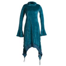 Vishes Extra langes Zipfelkleid aus Samt mit Rüschen...