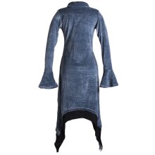 Vishes Extra langes Zipfelkleid aus Samt mit Rüschen...