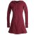 Vishes Langarm Winterkleid aus recyceltem Eco Fleece mit großer Zipfelkapuze dunkelrot 46-48