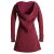 Vishes Langarm Winterkleid aus recyceltem Eco Fleece mit großer Zipfelkapuze dunkelrot 46-48