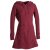 Vishes Langarm Winterkleid aus recyceltem Eco Fleece mit großer Zipfelkapuze dunkelrot 46-48