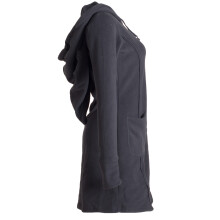 Vishes Langarm Winterkleid aus recyceltem Eco Fleece mit großer Zipfelkapuze schwarz 40