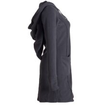 Vishes Langarm Winterkleid aus recyceltem Eco Fleece mit großer Zipfelkapuze schwarz 46-48