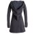 Vishes Langarm Winterkleid aus recyceltem Eco Fleece mit großer Zipfelkapuze schwarz 48