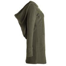 Vishes Langarm Winterkleid aus recyceltem Eco Fleece mit großer Zipfelkapuze olive 44