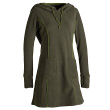 Vishes Langarm Winterkleid aus recyceltem Eco Fleece mit großer Zipfelkapuze olive 44