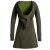 Vishes Langarm Winterkleid aus recyceltem Eco Fleece mit großer Zipfelkapuze olive 44