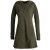 Vishes Langarm Winterkleid aus recyceltem Eco Fleece mit großer Zipfelkapuze olive 48