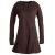 Vishes Langarm Winterkleid aus recyceltem Eco Fleece mit großer Zipfelkapuze braun 36
