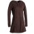 Vishes Langarm Winterkleid aus recyceltem Eco Fleece mit großer Zipfelkapuze braun 50