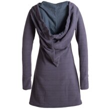 Vishes Langarm Winterkleid aus recyceltem Eco Fleece mit großer Zipfelkapuze grau 48