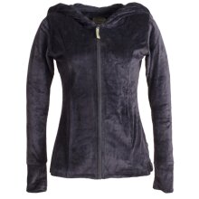 Vishes Samtjacke mit extra großer geraffter Cape Kapuze, Daumenlöchern und Reißverschluss schwarz 50