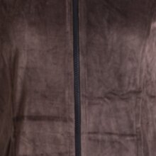 Vishes Samtjacke mit extra großer geraffter Cape Kapuze, Daumenlöchern und Reißverschluss braun 46/48