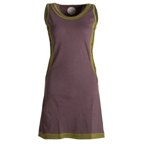 Vishes Ärmelloses Kleid aus Biobaumwolle mit geflochtenen Einsätzen braun 42