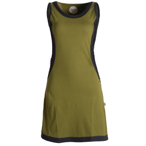 Vishes Ärmelloses Kleid aus Biobaumwolle mit geflochtenen Einsätzen olive 34-36