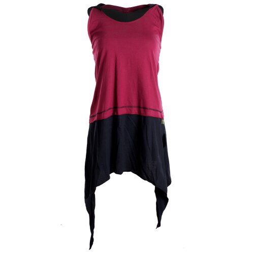 Vishes Eco Zipfelkapuzen Neckholder aus Biobaumwolle dunkelrot-schwarz 36
