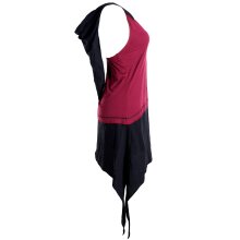 Vishes Eco Zipfelkapuzen Neckholder aus Biobaumwolle dunkelrot-schwarz 36