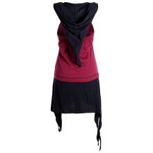 Vishes Eco Zipfelkapuzen Neckholder aus Biobaumwolle dunkelrot-schwarz 42