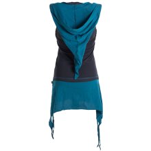 Vishes Eco Zipfelkapuzen Neckholder aus Biobaumwolle schwarz-türkis 36