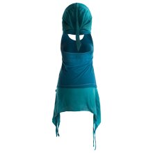 Vishes Eco Zipfelkapuzen Neckholder aus Biobaumwolle schwarz-türkis 42