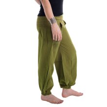 Vishes Pludrige Sommer Damen Chino Haremshose aus Baumwolle olive 38-42