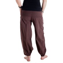 Vishes Pludrige Sommer Damen Chino Haremshose aus Baumwolle braun 32-34
