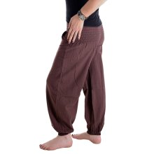 Vishes Pludrige Sommer Damen Chino Haremshose aus Baumwolle braun 32-34
