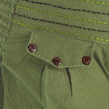 Vishes Pludrige Sommer Damen Chino Haremshose aus Baumwolle hellgrün 32-34