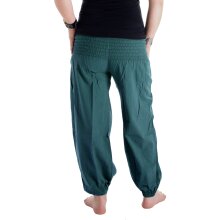 Vishes Pludrige Sommer Damen Chino Haremshose aus Baumwolle türkis 38-42