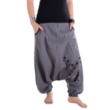 Vishes Baumwoll Haremshose mit Blumenstickerei und...