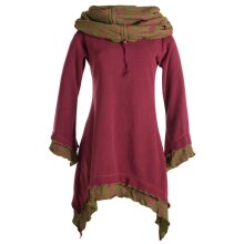 Vishes Lagenlook Zipfelkleid aus Eco Fleece mit langen...