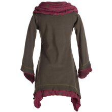 Vishes Lagenlook Zipfelkleid aus Eco Fleece mit langen...