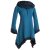 Vishes Lagenlook Zipfelkleid aus Eco Fleece mit langen Ärmeln und großem Kapuzenschalkragen türkis 46