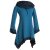 Vishes Lagenlook Zipfelkleid aus Eco Fleece mit langen Ärmeln und großem Kapuzenschalkragen türkis 50