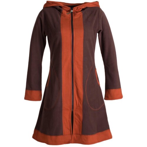 Vishes Weicher Eco Fleecemantel für den Übergang mit großen abgesetztenTaschen braun 46