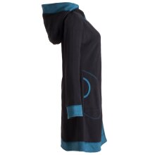 Vishes Weicher Eco Fleecemantel für den Übergang mit großen abgesetztenTaschen schwarz 38-40