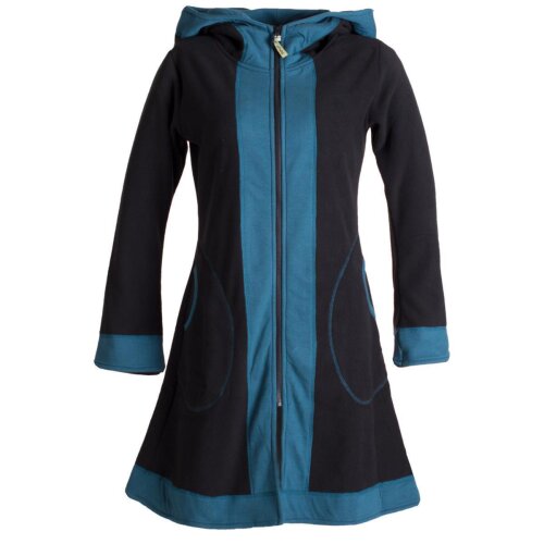 Vishes Weicher Eco Fleecemantel für den Übergang mit großen abgesetztenTaschen schwarz 48