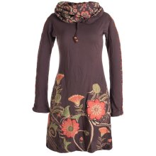 Vishes Langärmliges Blumenkleid aus Baumwolle mit...