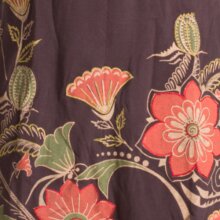 Vishes Langärmliges Blumenkleid aus Baumwolle mit Kapuzenschalkragen braun 40