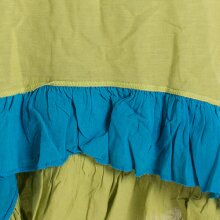 Vishes Armloses Lagenlook Kleid aus Baumwolle mit Rüschen hellgrün 34