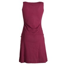 Vishes Einfaches armloses Kleid aus Biobaumwolle mit seitlichen Taschen dunkelrot 38